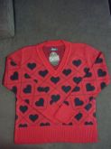 Sweatter  Coração vermelho com preto
